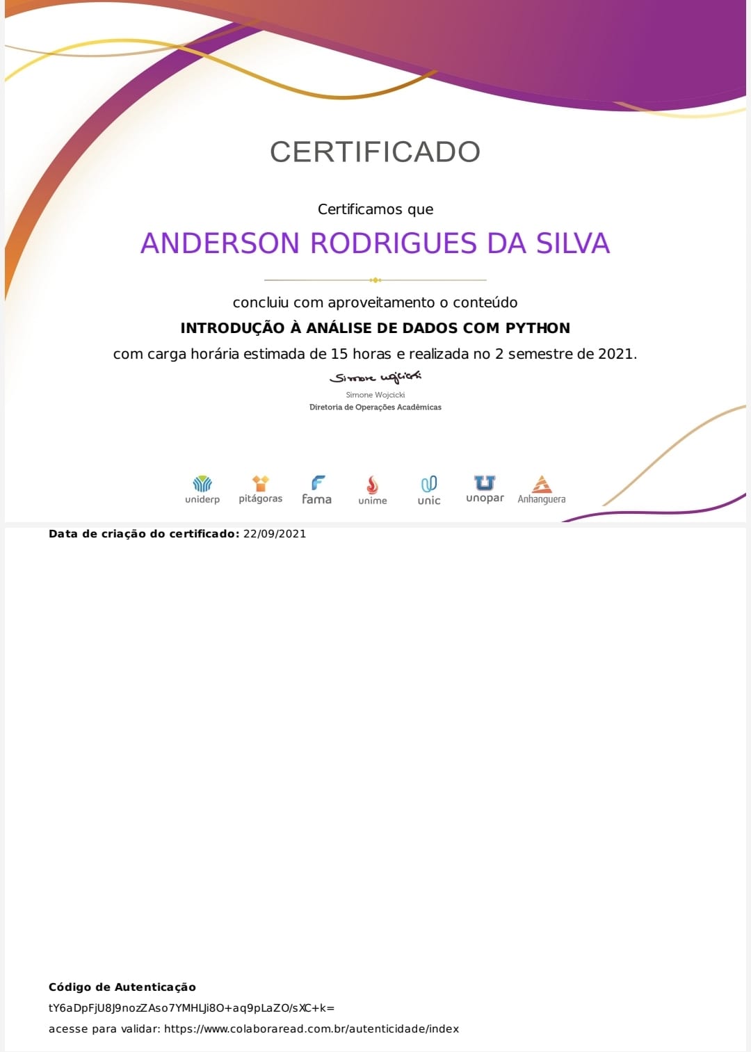certificado de database